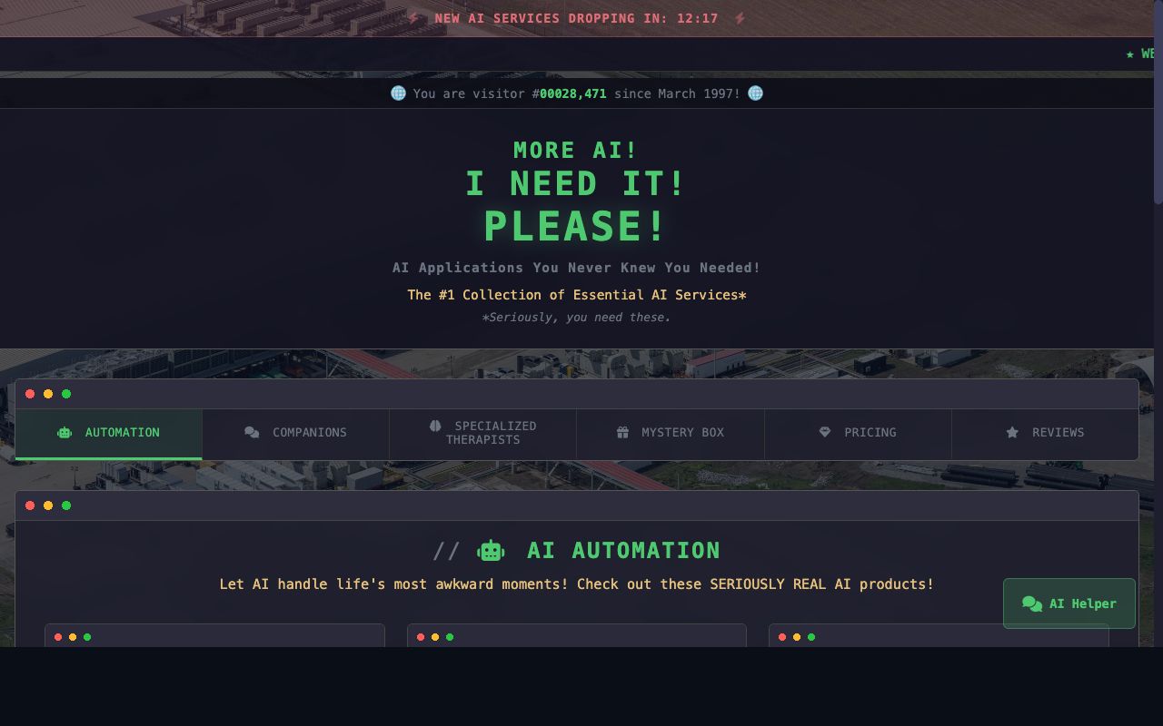 MORE AI! I NEED IT! PLEASE!